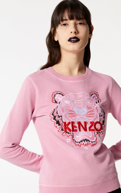 Kenzo Women Bleached Tiger ' Sweatshirt Rose